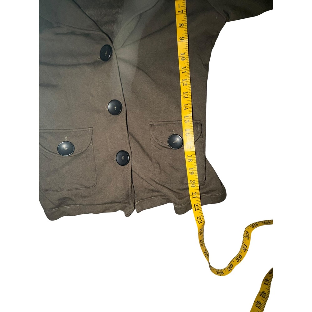 Elliott Lauren Green Button Down Shirt Sz XS/S Collared Athleisure Comfy Boho - Picture 5 of 7
